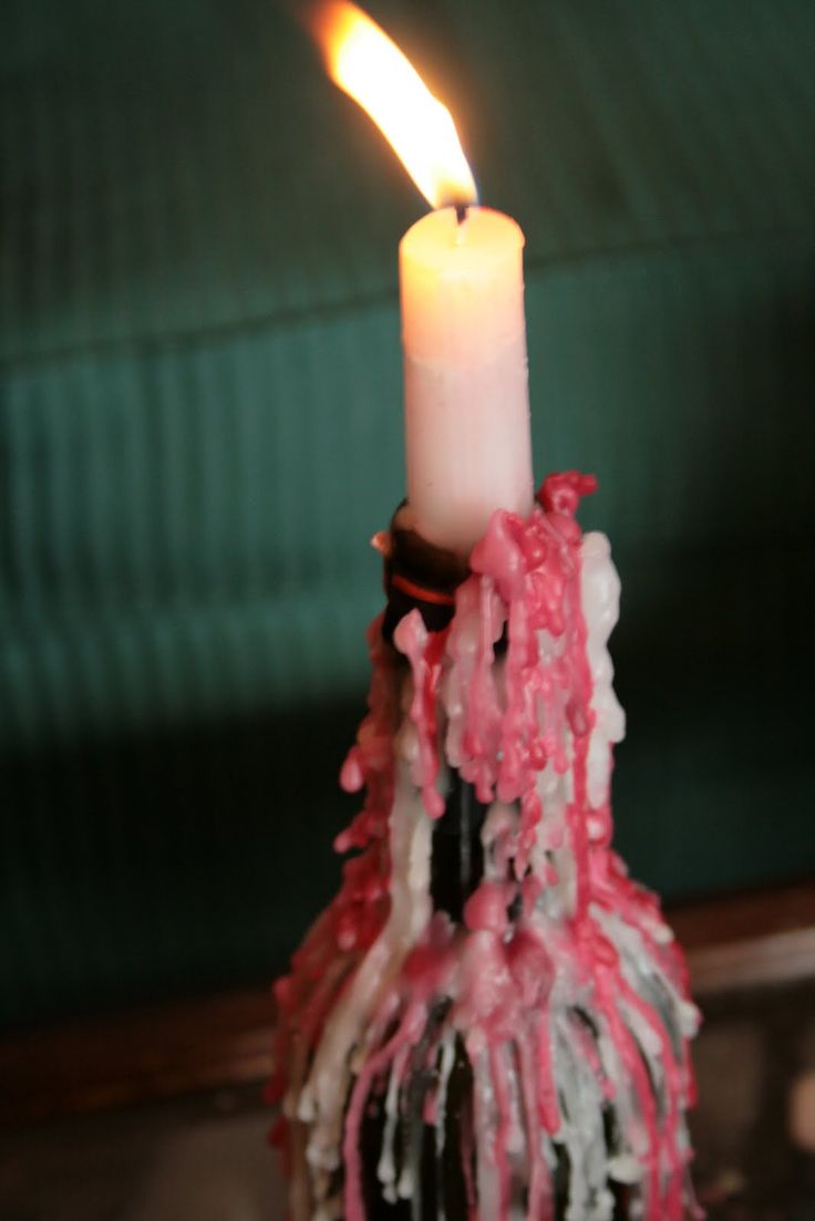 Melted Candle Wax Covered Bottles